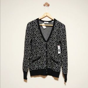 Equipment Sullivan Jacquard wool Cardigan black